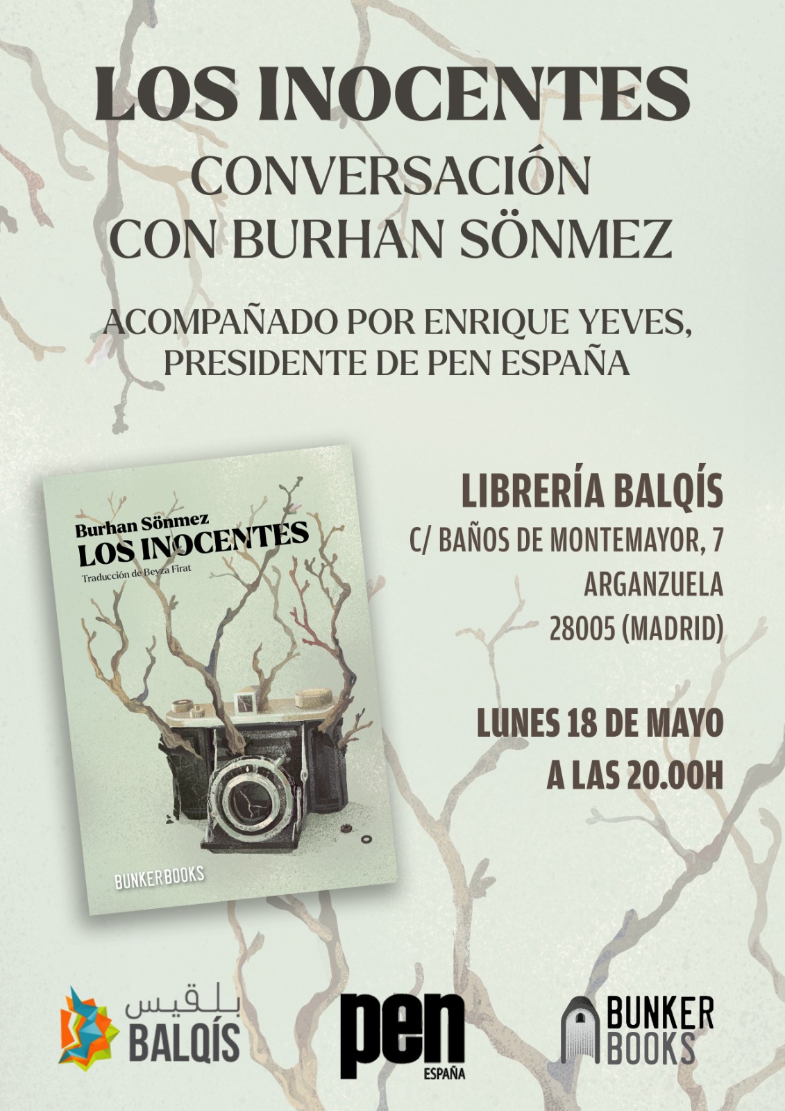El presidente de PEN Internacional, Burhan Sönmez, presenta en Madrid su libro “Los Inocentes”